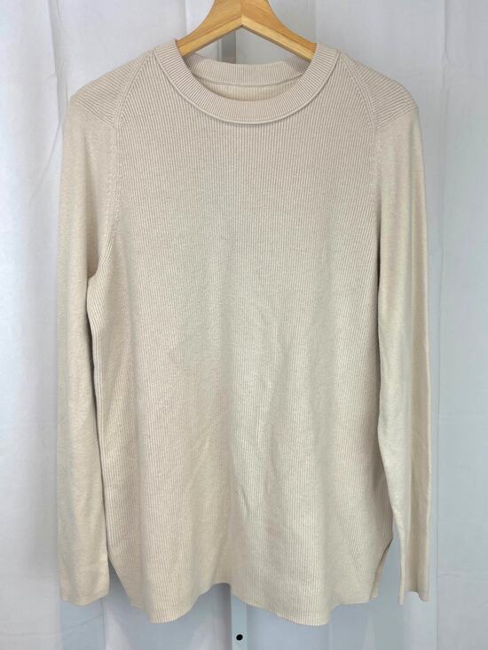 lululemon athletica Sweaters - LULULEMON Take It All In Cotton Blend Sweater W3JHCS White Opal Beige Size L